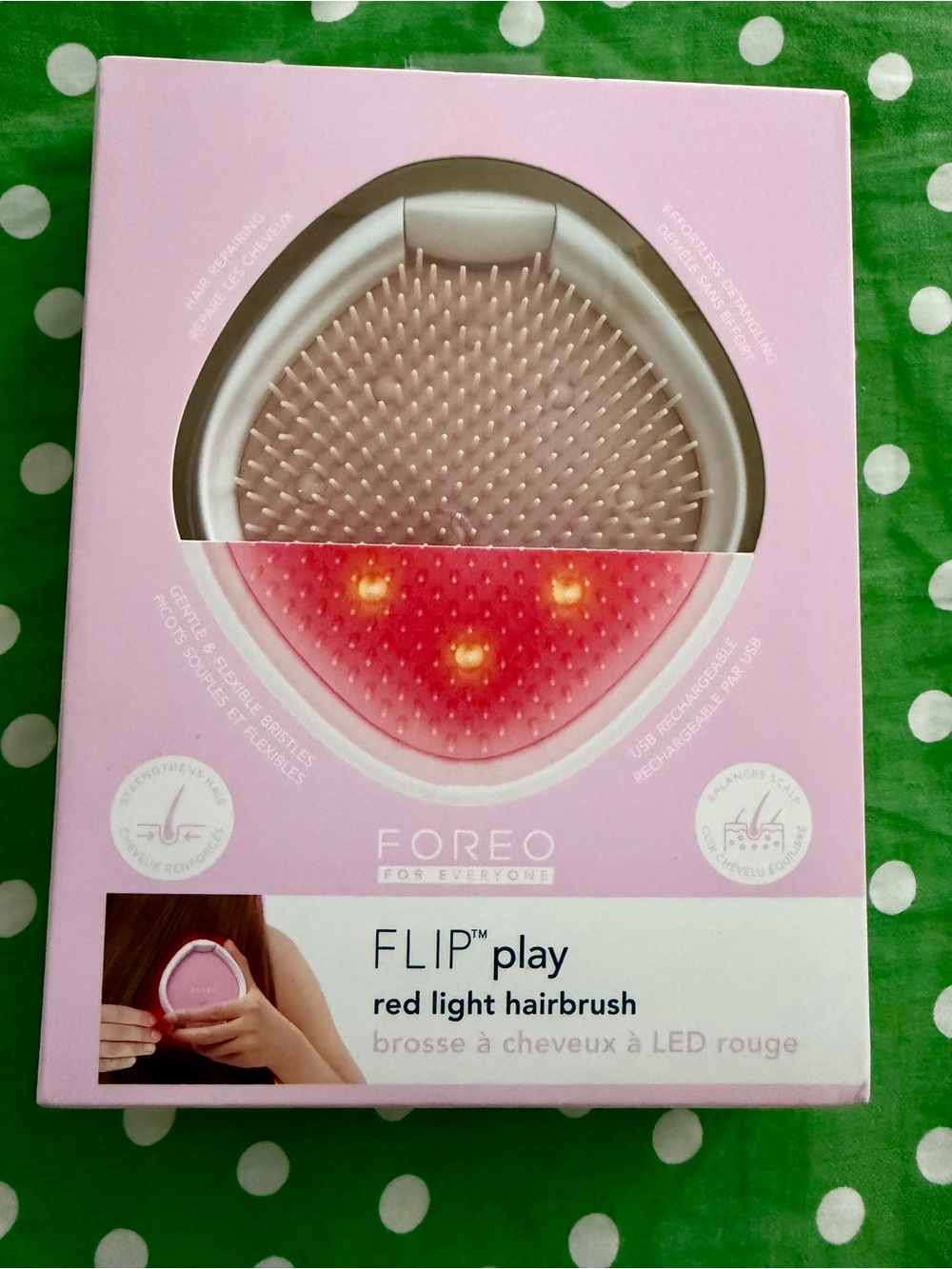 New Foreo Flip Play red light hair brush
